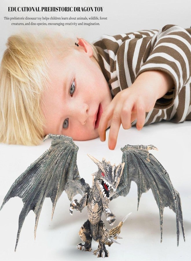 Mallexo 3D Realistic Flying Dragon Toy for Kids 3+ | 1PCS Dino Prehistoric Dragons Toys Action Dinosaur Figure Playset for Boys and Girls Birthday Gift for Children Education & Decor Item (Gold) - Image 5